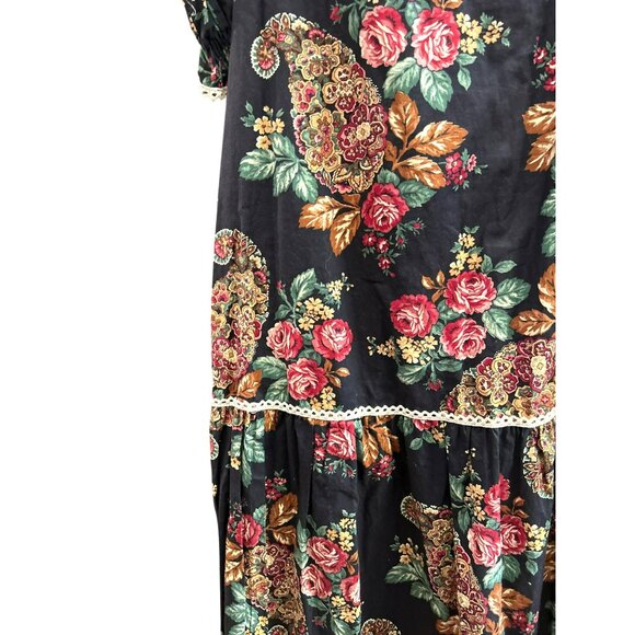La Poubelle Vintage One of a Kind Floor Length Bohemian Floral Maxi Dress Small - Picture 4 of 9